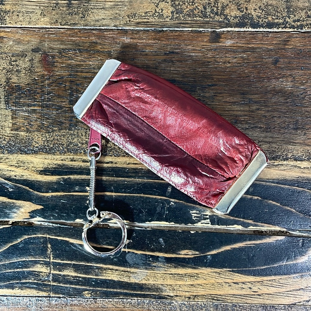 Eel skin lipstick holder key chain